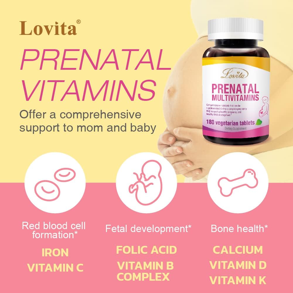 LOVITA Prenatal Multivitamins - 180 Comprimidos Vegetarianos