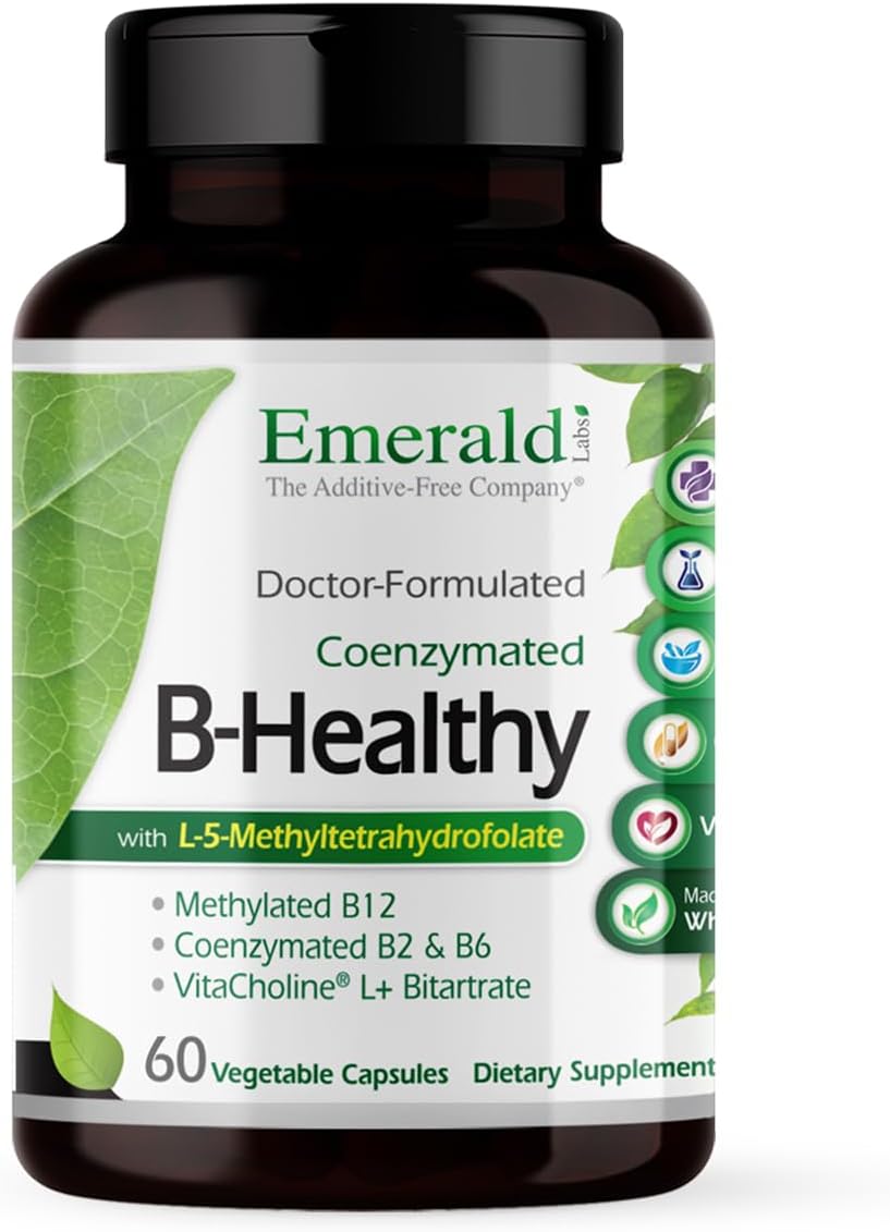 EMERALD LABS B-Healthy - Complejo B Vegano con Ácido Fólico Metilado - 60 Cápsulas