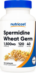 Nutricost Espermidina Extracto de Germen de Trigo, 120 Cápsulas para 40 Raciones - Vegetariano, Sin OGM