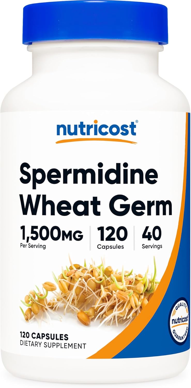 Nutricost Espermidina Extracto de Germen de Trigo, 120 Cápsulas para 40 Raciones - Vegetariano, Sin OGM