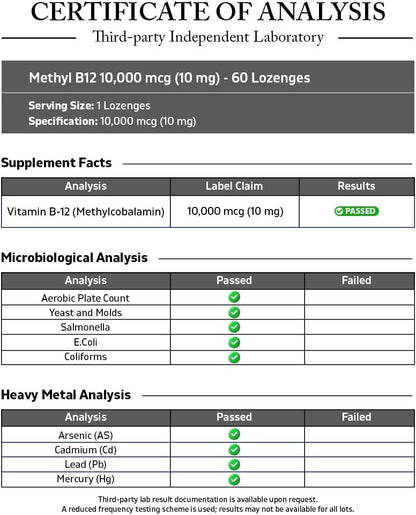 Vitamatic Metilcobalamina B12 10.000 mcg – – Formación normal de glóbulos rojos: Esencial para prevenir ciertos – Image 3