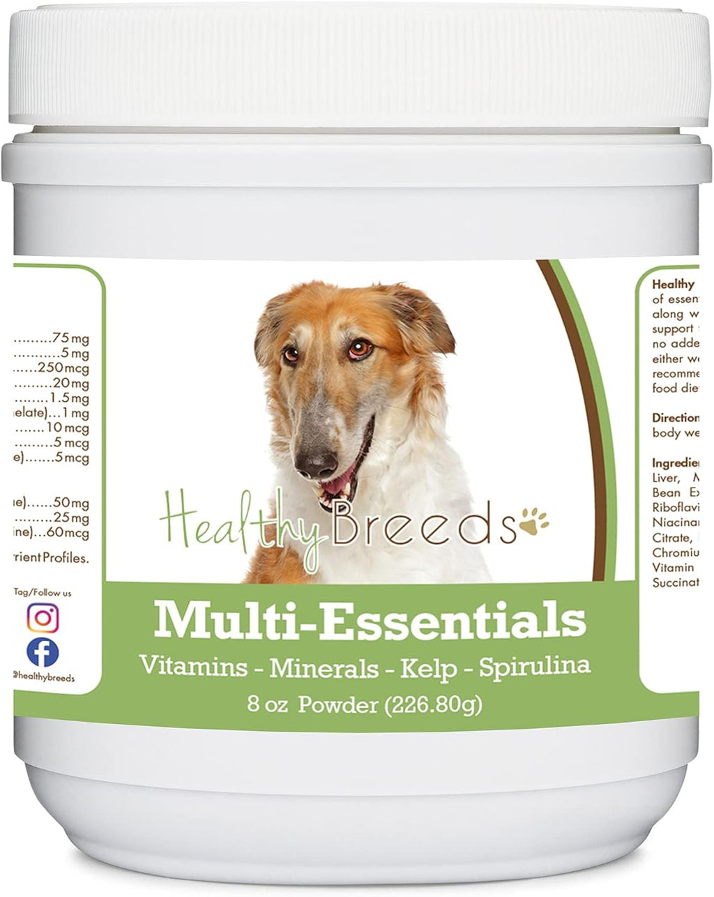 Healthy Breeds Borzois Multi-Essentials Powder - Polvo Multivitamínico para Perros, 227 g