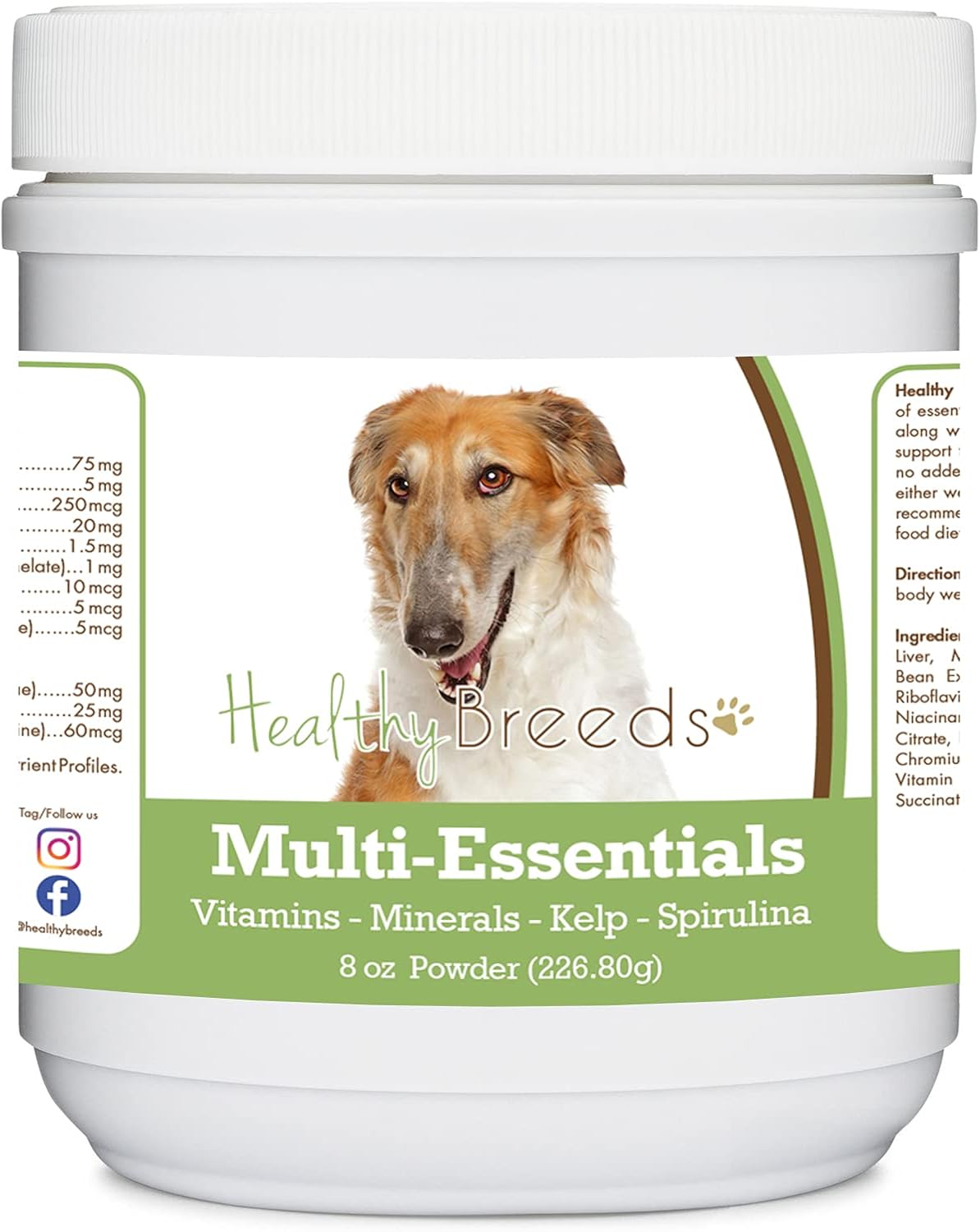 Healthy Breeds Borzois Multi-Essentials Powder - Polvo Multivitamínico para Perros, 227 g
