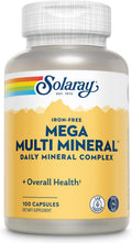 SOLARAY Mega Multi Mineral - Complejo Mineral Diario, 100 Cápsulas Vegetales