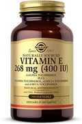 Solgar Vitamin E 268 mg (400 IU) with Mixed Tocopherols, 100 Softgels