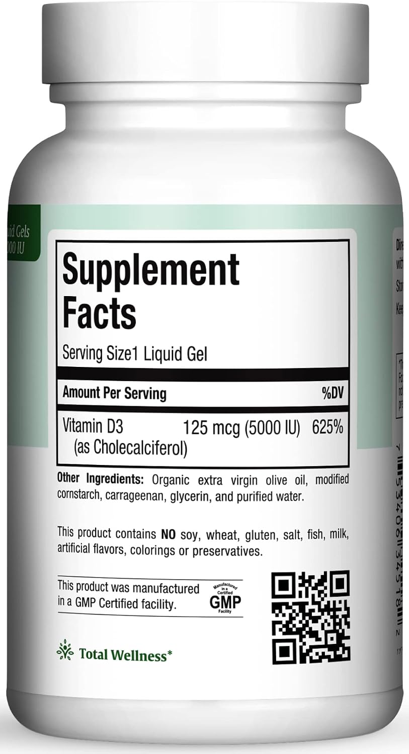 Maxi Health Vitamina D3 5000 IU – 180 Softgels