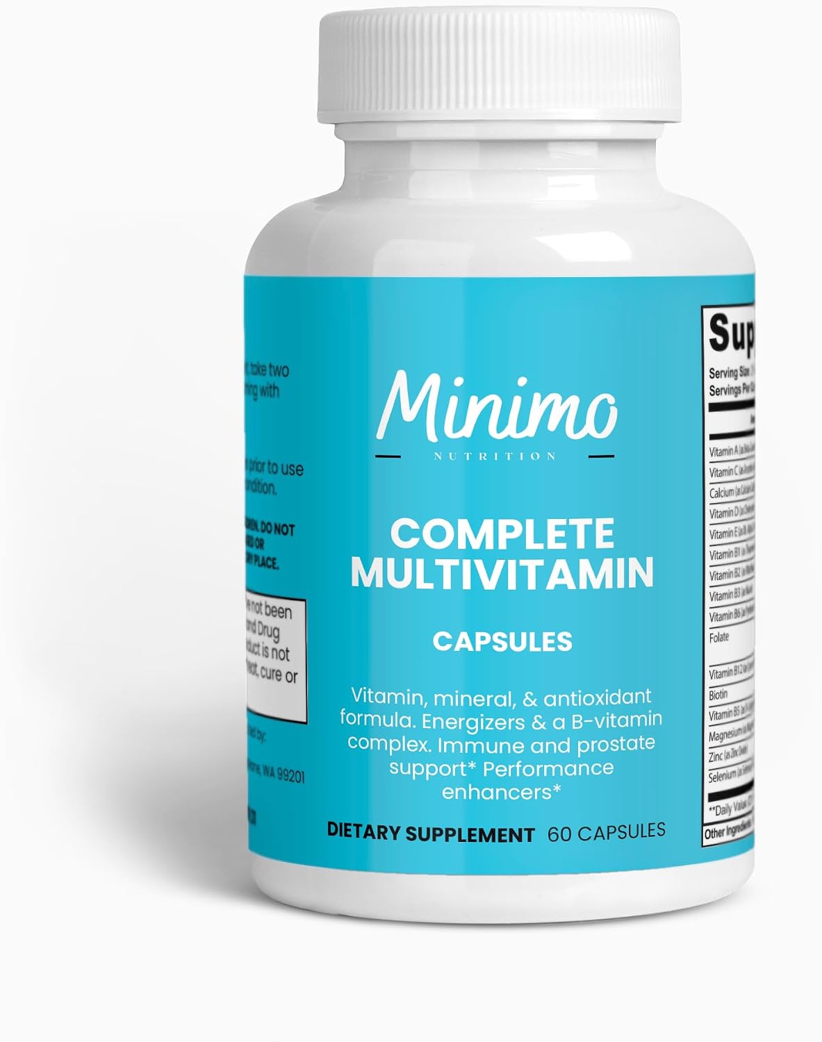 Minimo Nutrition Complete Multivitamin + Immunity Boost, 60 Cápsulas