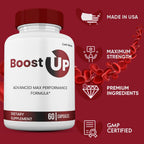 Gold Nutra Boost Up Capsules, Boost Up Pills, All Natural Supplement, BoostUp Maximum Strength Pastillas 60 Capsules per Bottle (2 Pack)