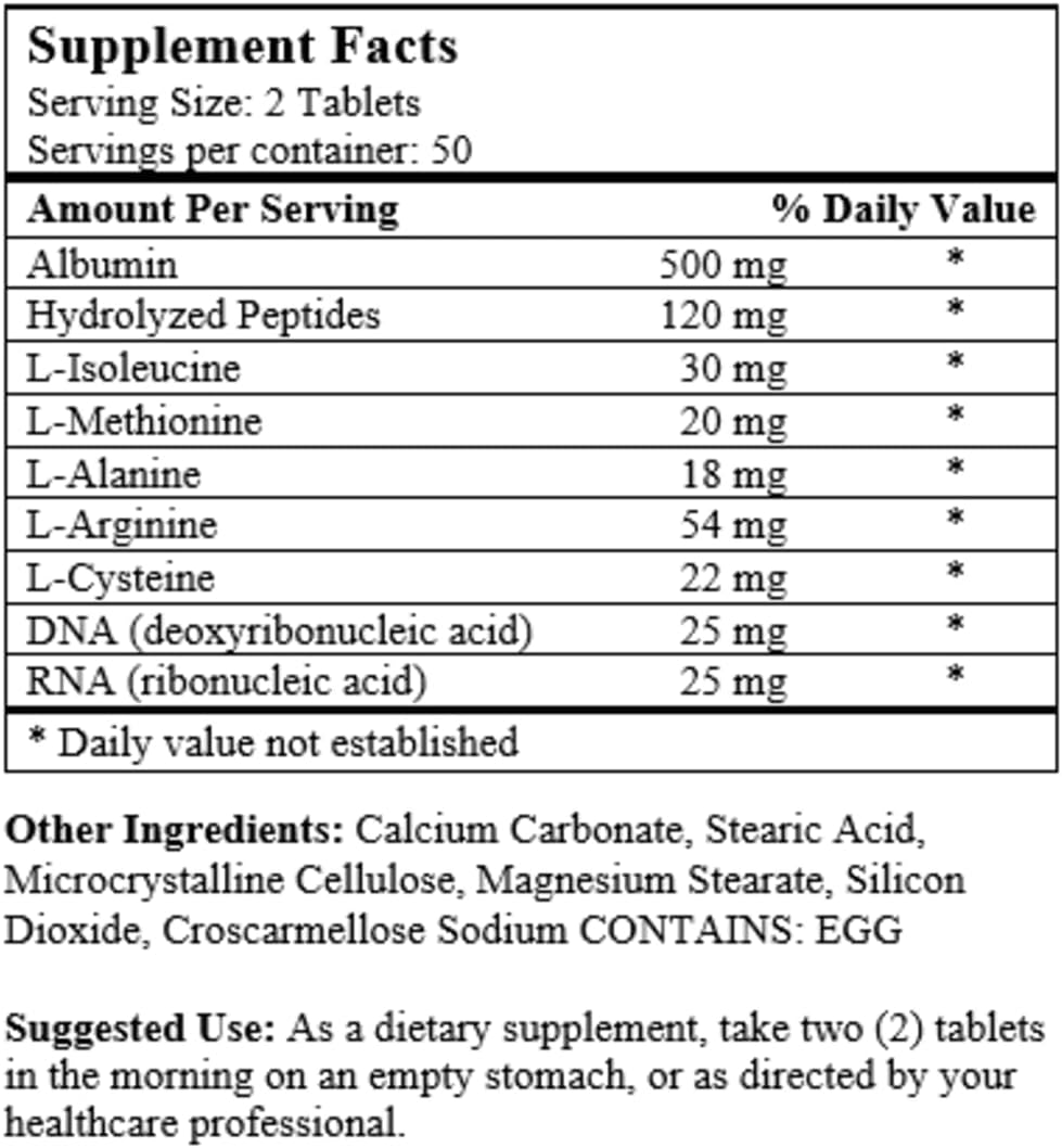 Nu-Health Super Albumin Hydrolyzed Protein & Amino Tablets, Tissue Repair