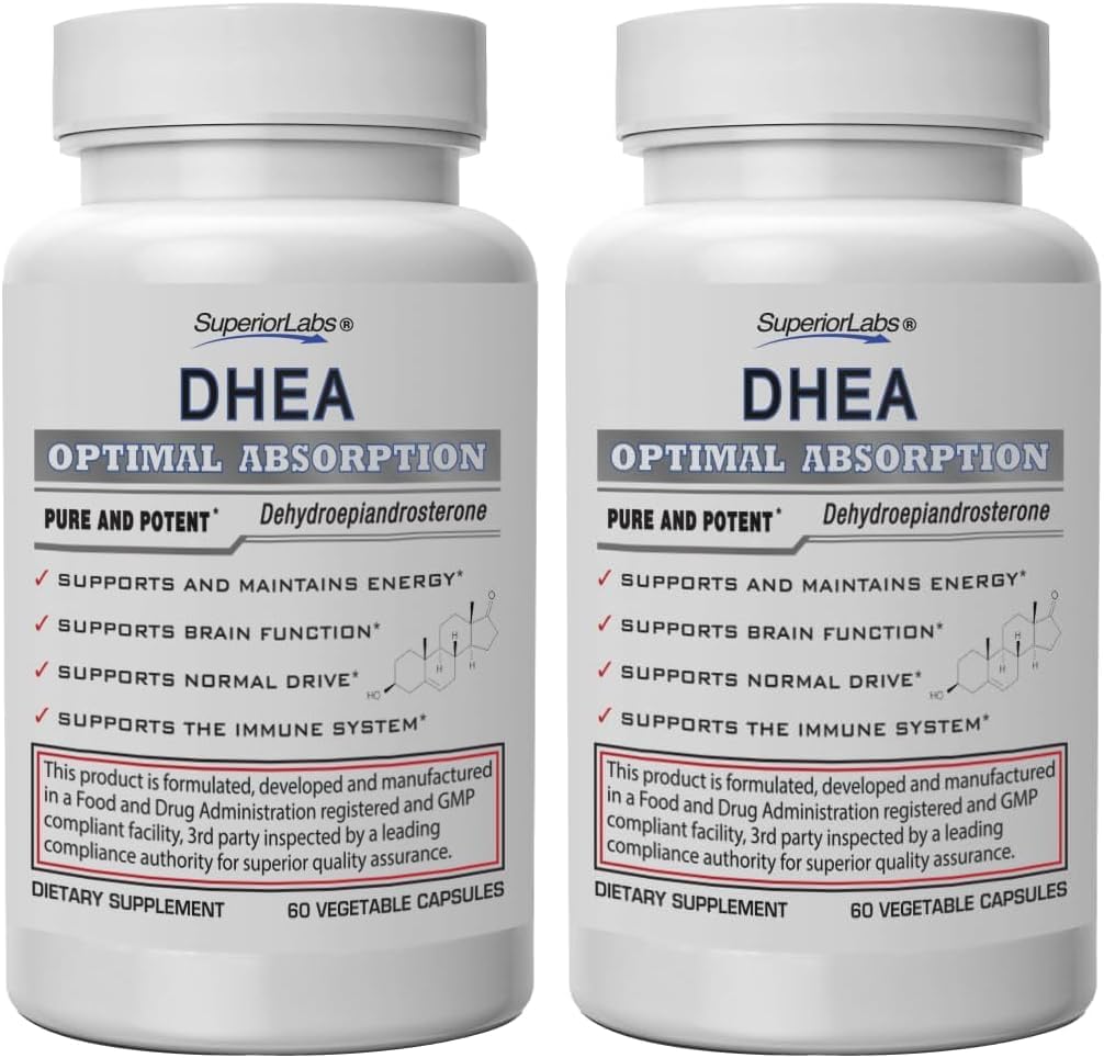 Superior Labs DHEA 100 mg - 60 Cápsulas Vegetales - Sin OGM