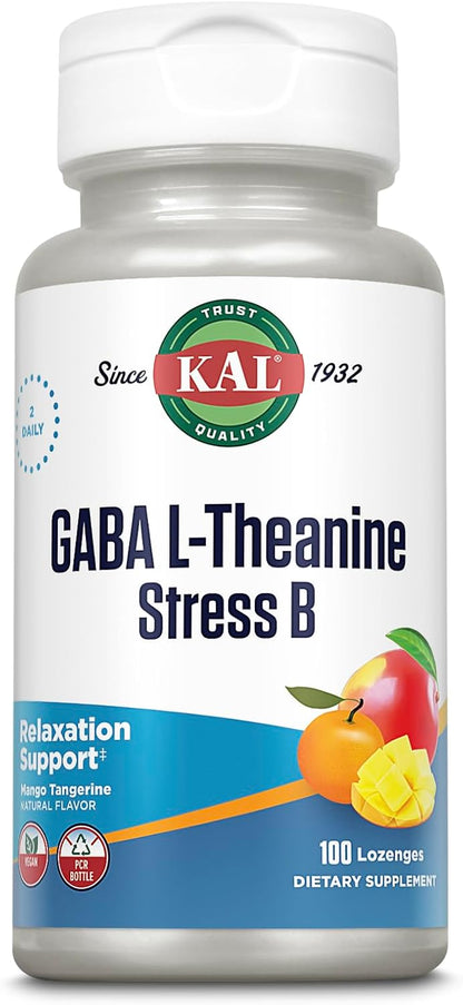 KAL GABA L-Theanine Stress B Lozenge - – Apoyo para la relajación: El GABA y la L-teanina son conocidos por su – Image 1