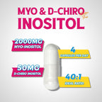 Vitalibre Inositol Supplement, Myo-Inositol & D-Chiro Inositol 40:1, 120 Cápsulas Veganas