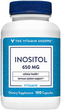 The Vitamin Shoppe Inositol 650 mg, 100 Cápsulas – Suplemento Dietético