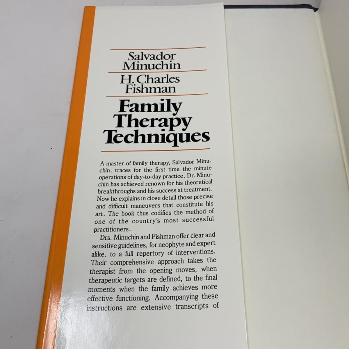 Family Therapy Techniques de Salvador Minuchin y H. Charles Fishman - Tapa dura