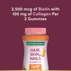 Nature's Bounty Biotina y Colágeno, Gominolas Cítricas, 140 unidades