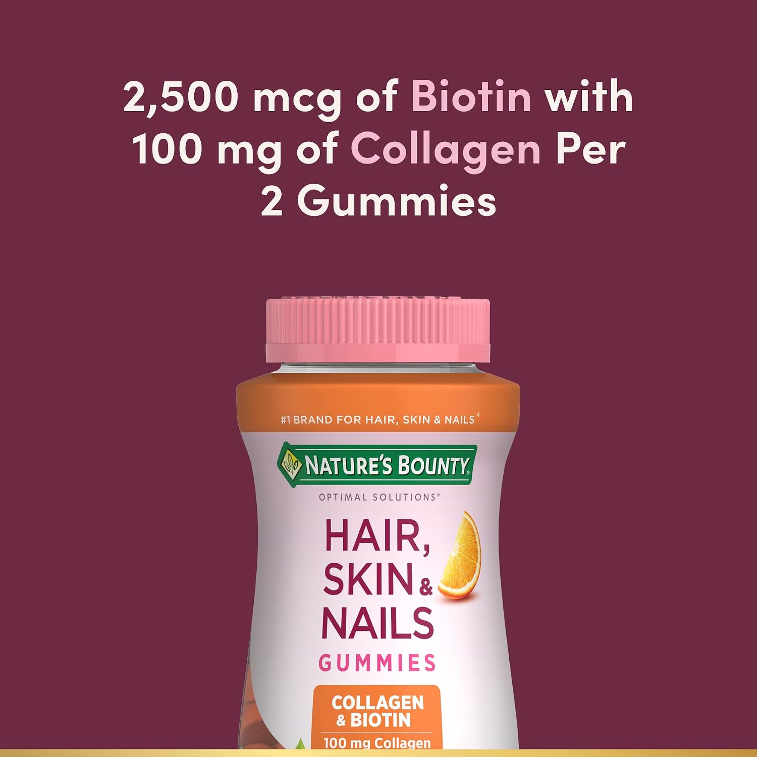 Nature's Bounty Biotina y Colágeno, Gominolas Cítricas, 140 unidades