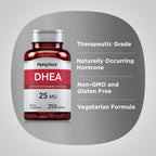 Piping Rock DHEA 25mg | 250 Comprimidos para Mujeres y Hombres | Suplemento de Dehidroepiandrosterona | No Transgénico, Sin Gluten