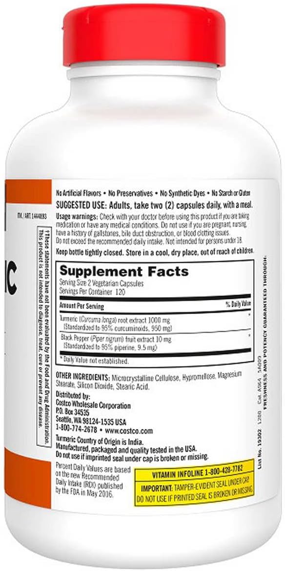 Just Grown Cúrcuma 1000 mg, 240 Cápsulas (1 Paquete)