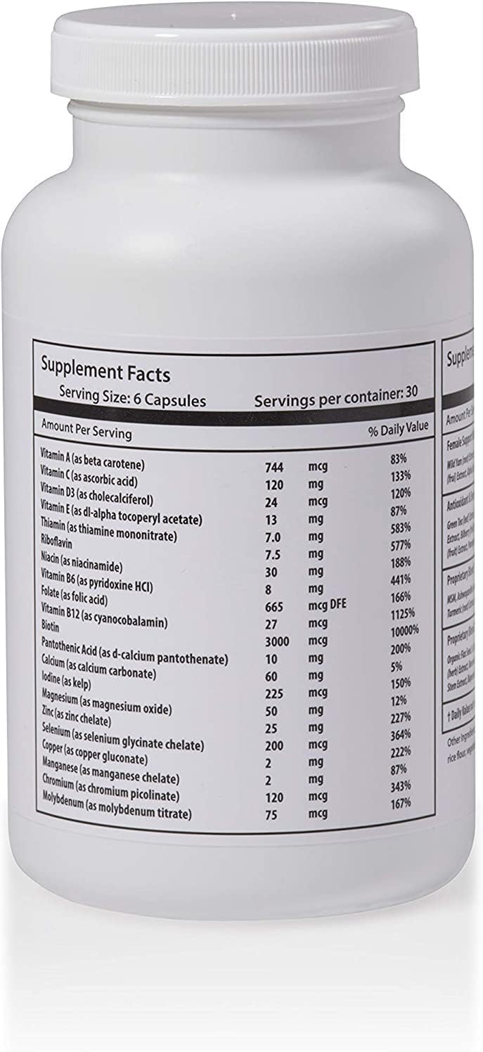 Multivitamínico Completo para Hombres y Mujeres - Biotina, Colágeno, Queratina - 270 Cápsulas (90 Días)