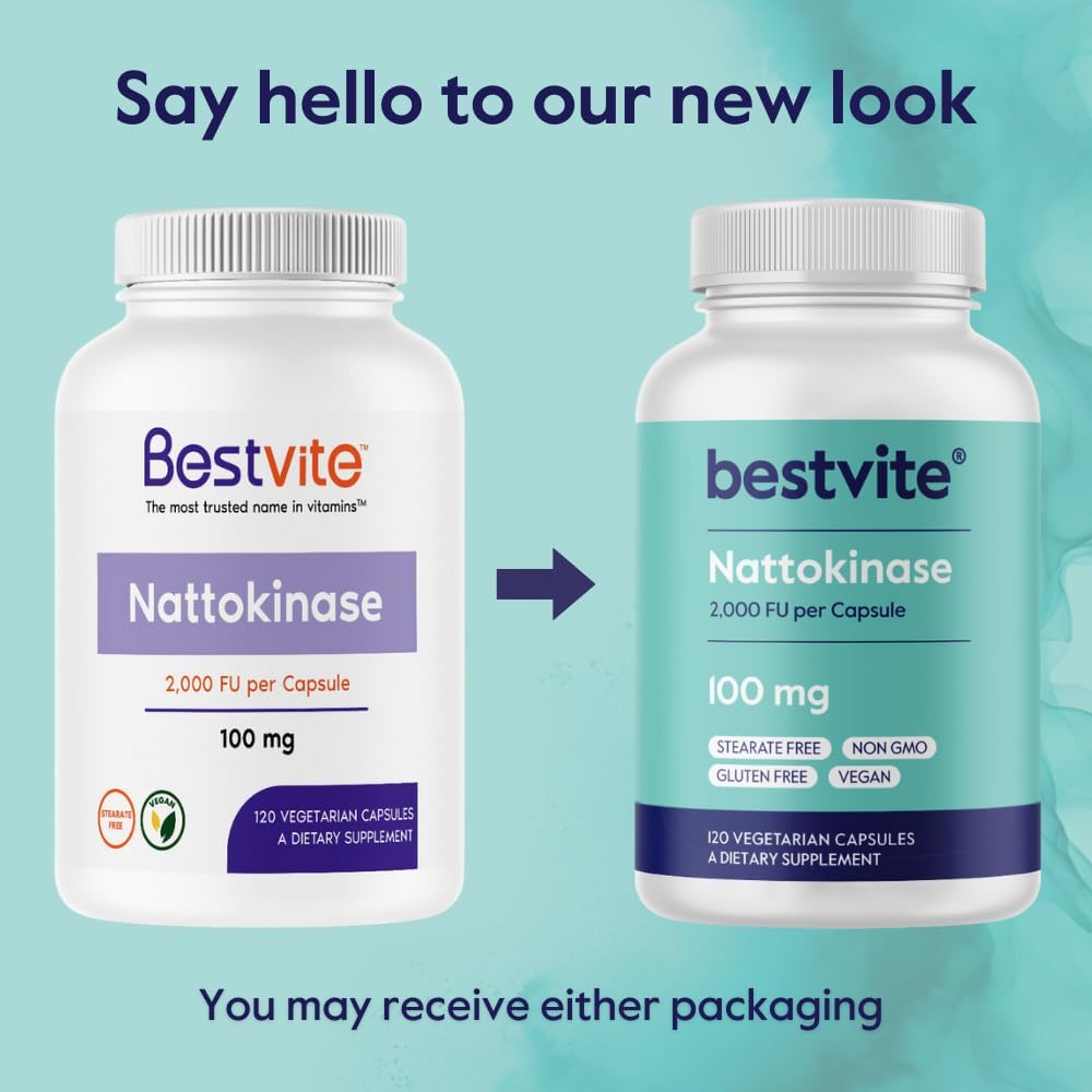 BESTVITE Nattokinase 100mg (2000 FU) - 120 Cápsulas Vegetales