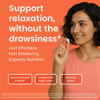 EZ Melts L-Teanina 200 mg - Suplemento para el Estrés y la Relajación - Sin Sabores Artificiales - Sin Somnolencia - No GMO y Vegano - Cereza Dulce - 60 Comprimidos Disolubles (30 Dosis)
