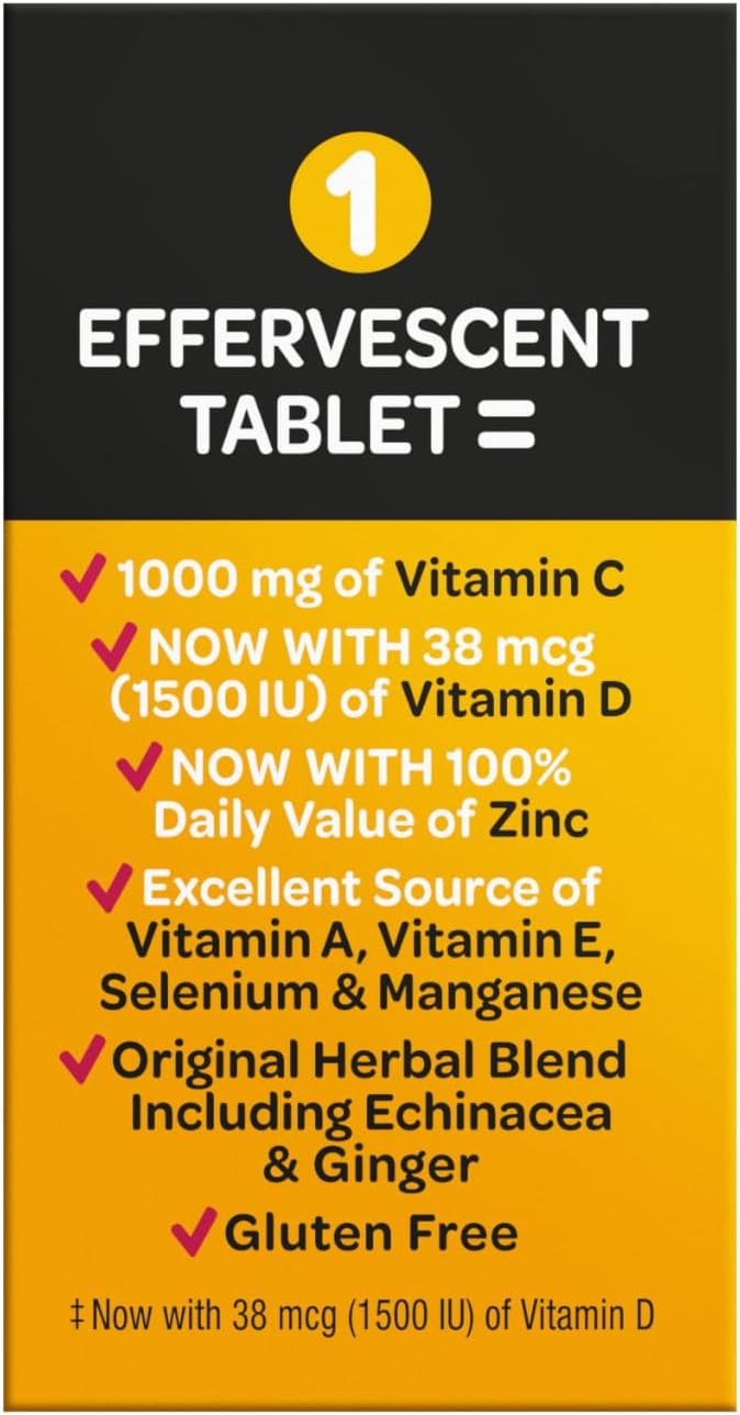 Airborne Very Berry Comprimidos Efervescentes de Vitamina C 1000mg, 36 unidades