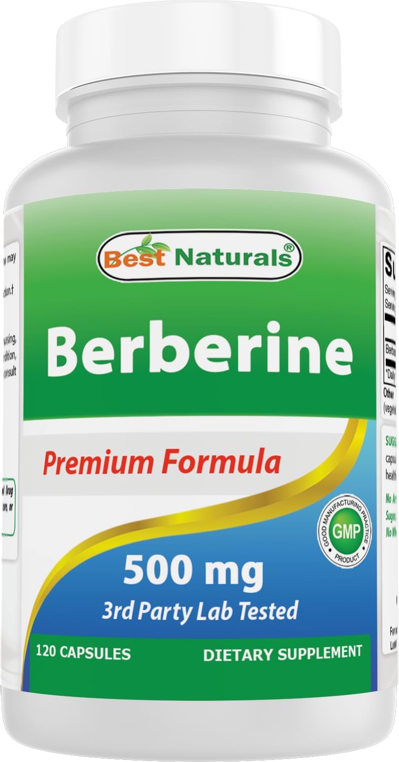 Best Naturals Berberina 500 mg - 120 Cápsulas (Pack de 3)