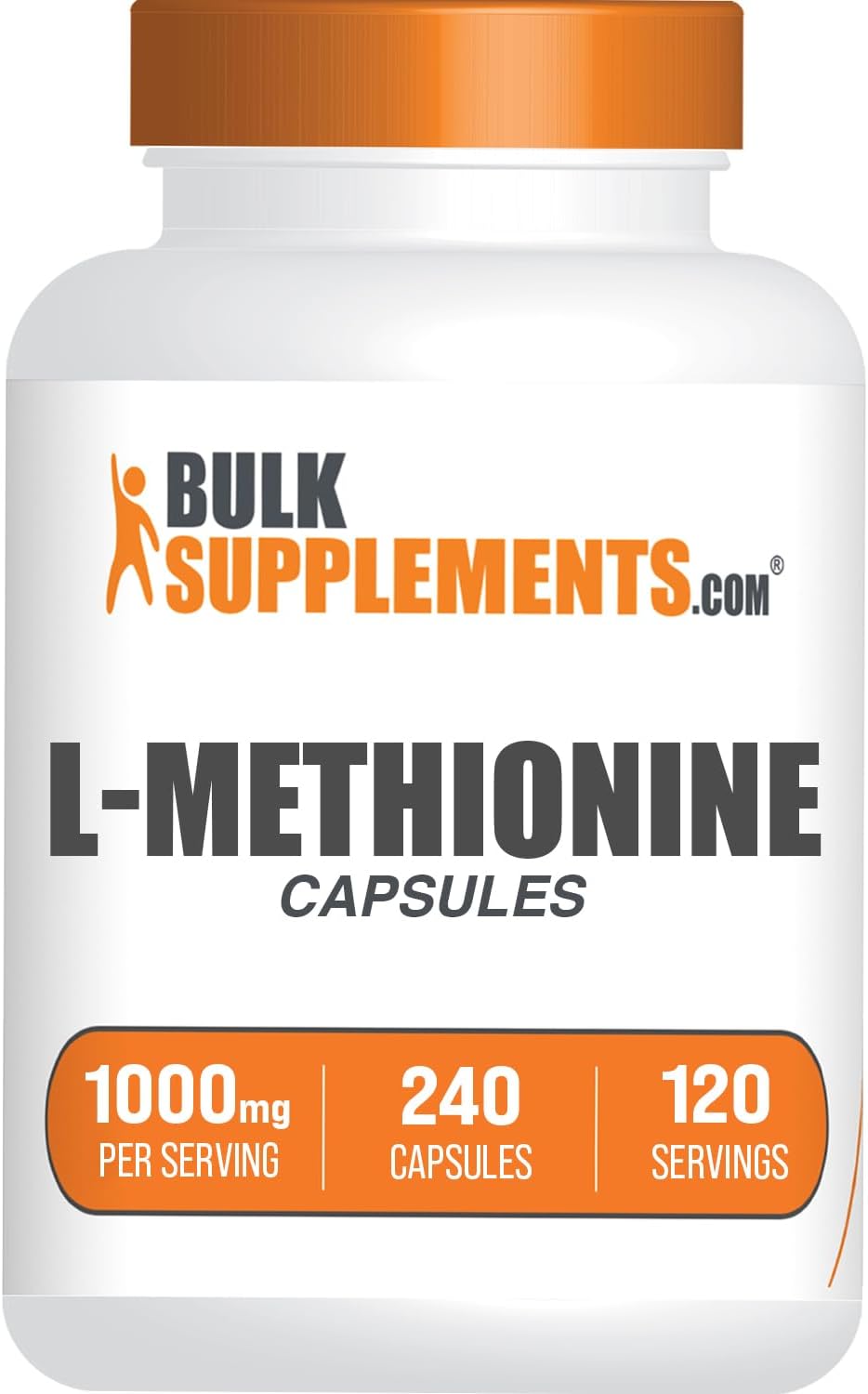 L-Metionina 1000 mg por ración - 240 Cápsulas - BulkSupplements