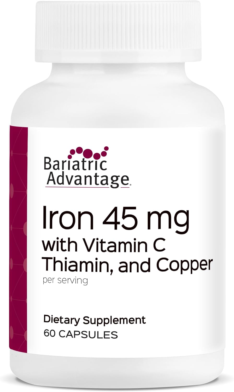 Bariatric Advantage Hierro 45 mg con Vitamina C, Tiamina y Cobre - 60 Cápsulas
