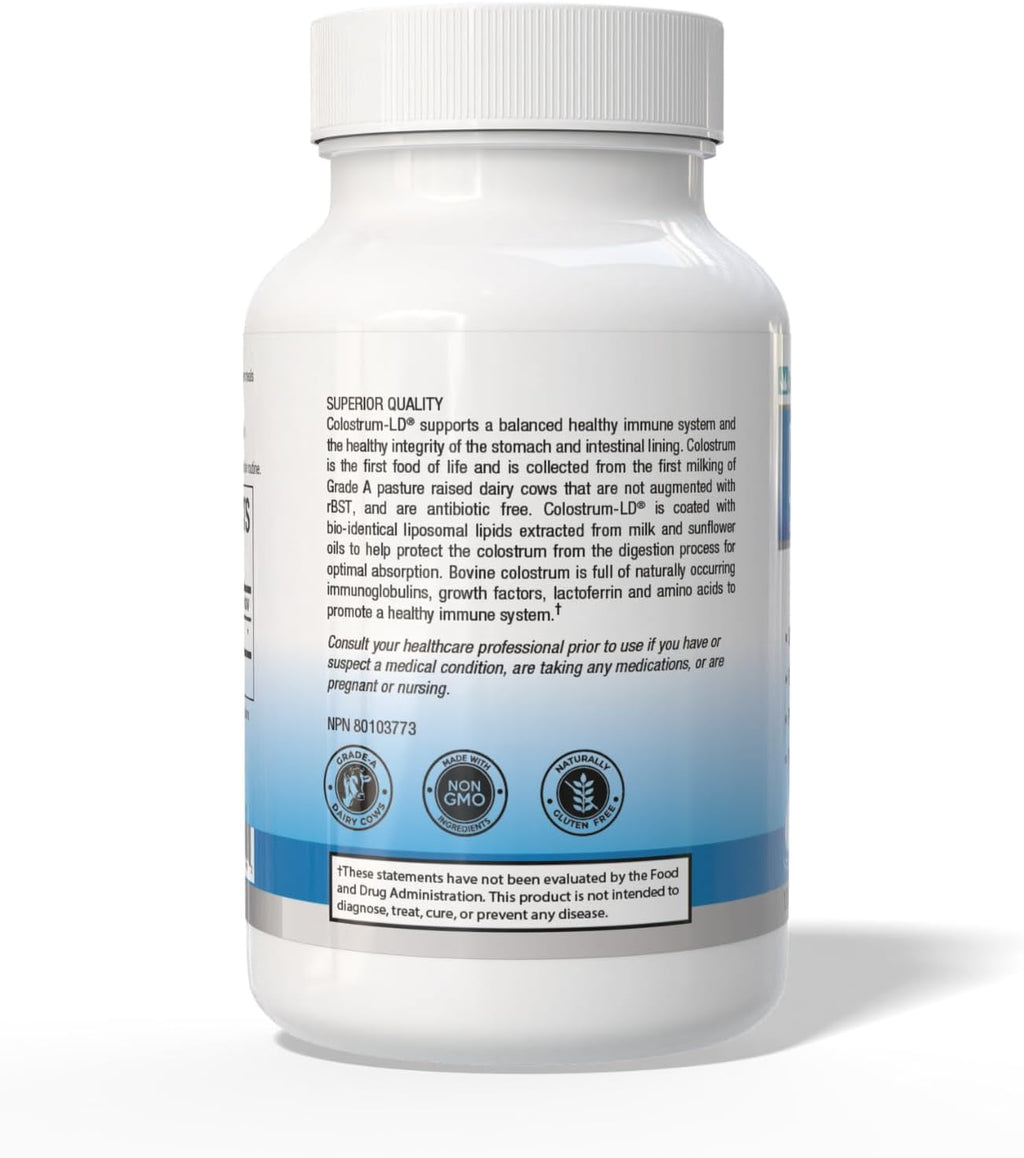 Colostrum-LD Cápsulas | Entrega Liposomal, Máxima Absorción 120 Cápsulas