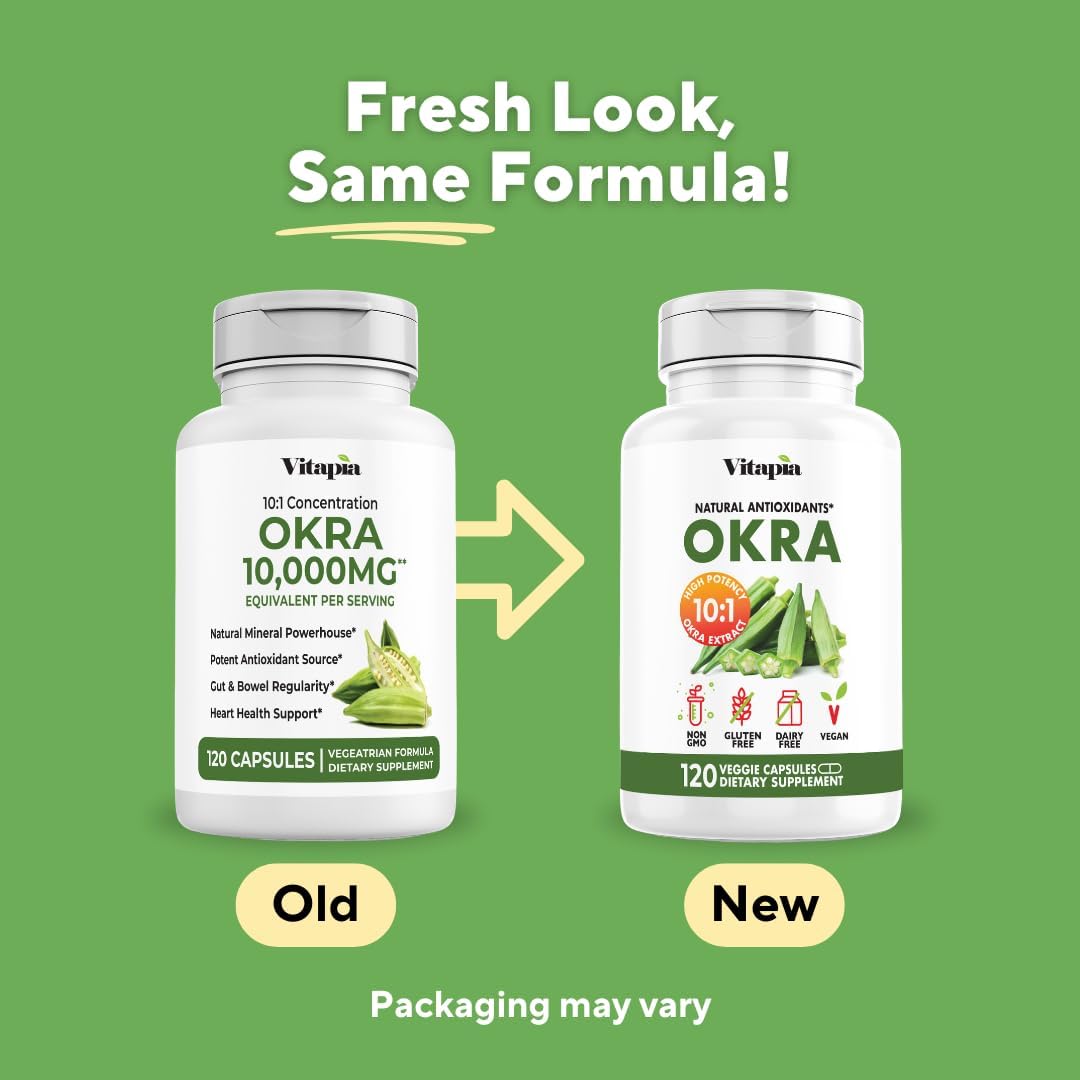 Vitapia Extracto de Okra 10:1 - 120 Cápsulas Veganas - Salud Cardíaca y Digestión