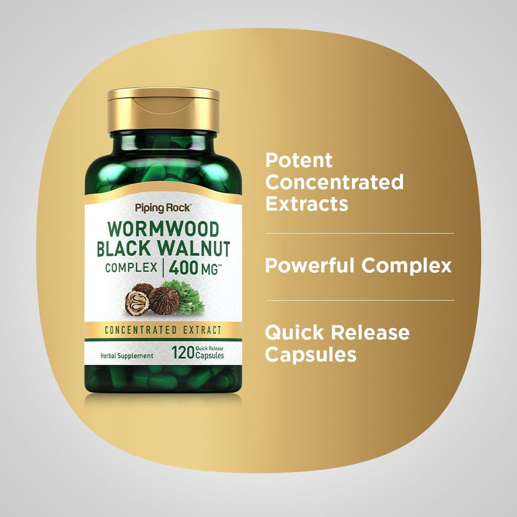 Piping Rock Wormwood & Black Walnut Capsules | 120 Capsules