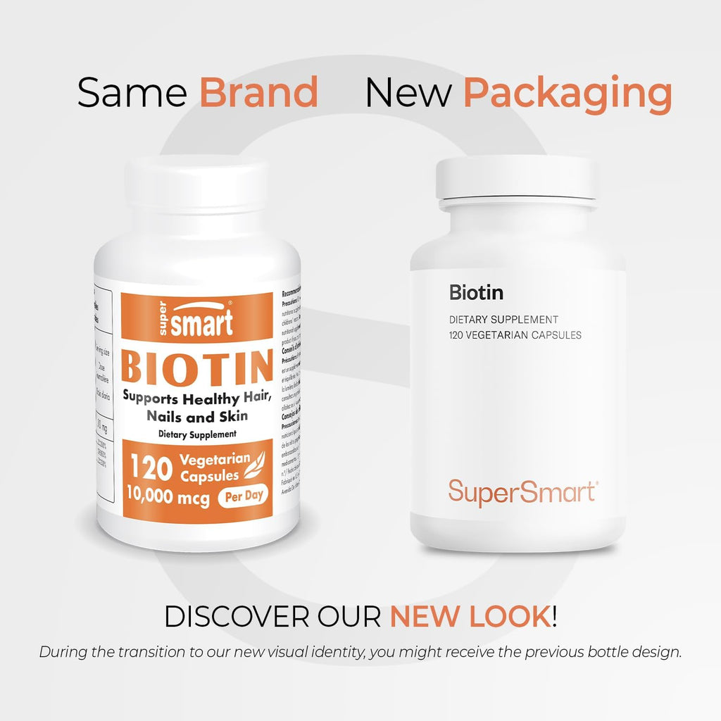 Supersmart Biotina 10.000 mcg - 120 Cápsulas Vegetales