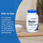 Nutricost Biotin (Vitamin B7) 10,000 mcg, 240 Capsules - Vegan, Gluten-Free Supplement