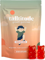 Growth Gummies - Natural Height Support & Bone Strength Supplement for Kids & Teens with Vitamin D, Calcium, Ashwagandha, L-Arginine - 60 Gummies