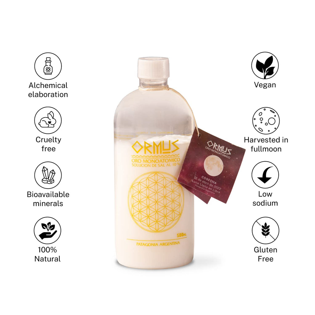 ORMUS PATAGONIA ARGENTINA - Oro Monoatómico Puro 500ml - Suplemento Líquido de Minerales para Energía y Claridad Mental