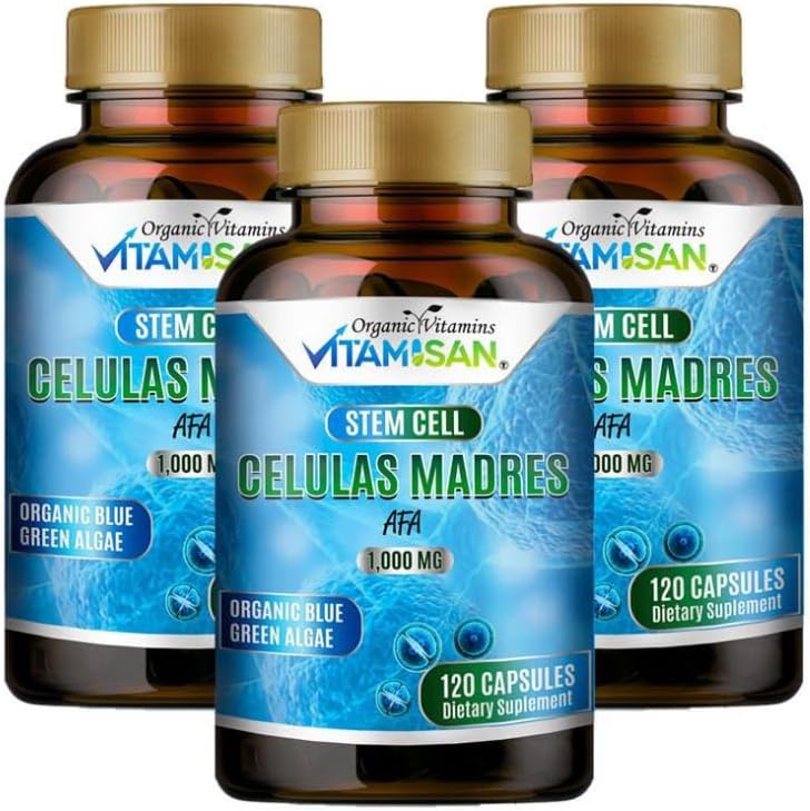 Células Madres, Stem Cell Cápsulas, 3 Paquetes, 1000 mg, 360 Cápsulas, Alga Verde Azul Orgánica
