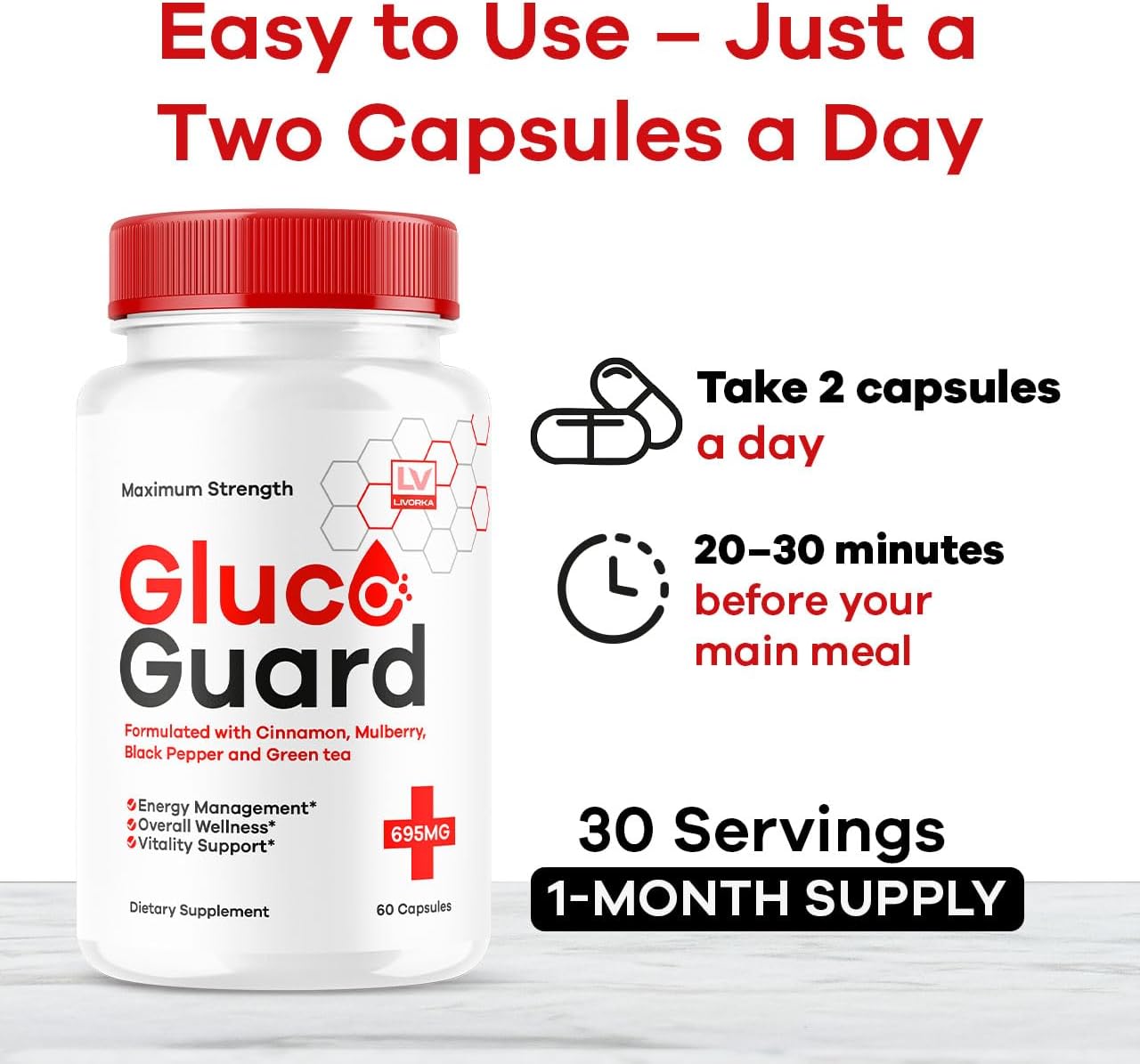 GlucoGuard Cápsulas – Complemento Nutricional, 30 Cápsulas