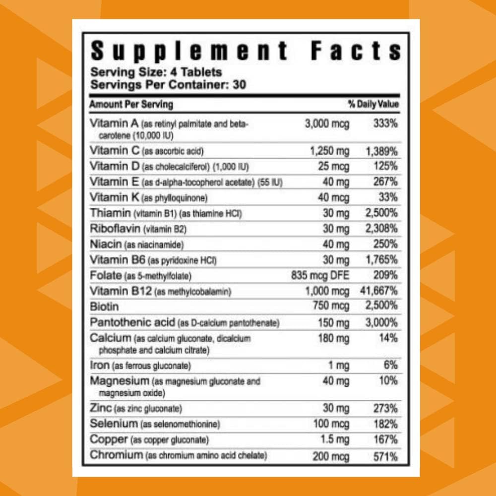 Youngevity Beyond Tangy Tangerine 2.0 Complejo multivitamínico y mineral - 120 comprimidos