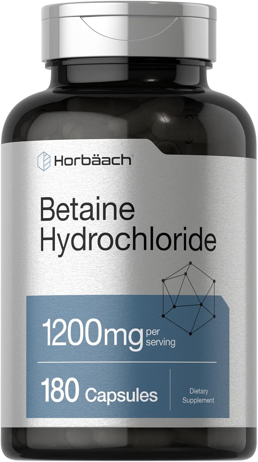 Horbäach Betaína HCl 1200mg - 180 Cápsulas