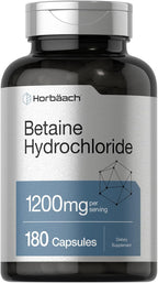 Horbäach Betaína HCl 1200mg - 180 Cápsulas