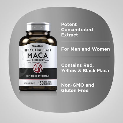 Piping Rock Cápsulas de Raíz de Maca | 150 – Sin OGM: Elaborado con ingredientes no modificados genéticamente. – Image 4