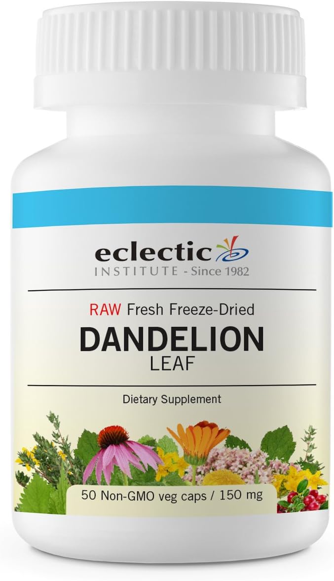Eclectic Herb - Cápsulas de Hoja de Diente de León Orgánica Liofilizada | 90 Cápsulas, 200 mg