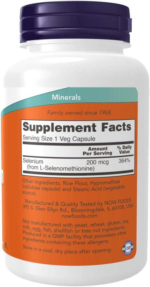 NOW Foods Selenium 200 mcg - 180 Veg Capsules