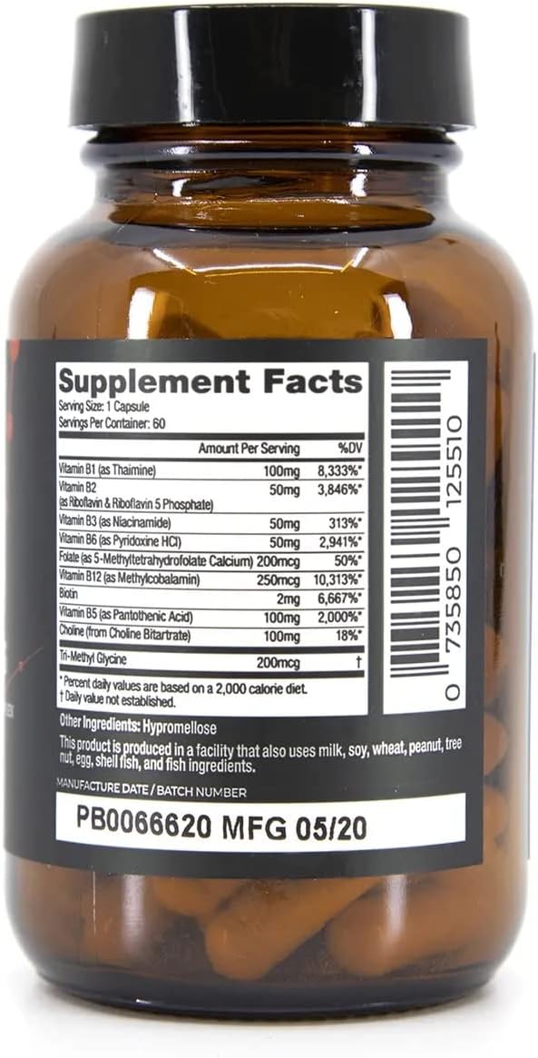 DR. NIGMA B Famous Complejo B de Alta Potencia con L-5-MTHF para el Sistema Nervioso y la Salud Digestiva - 60 Cápsulas