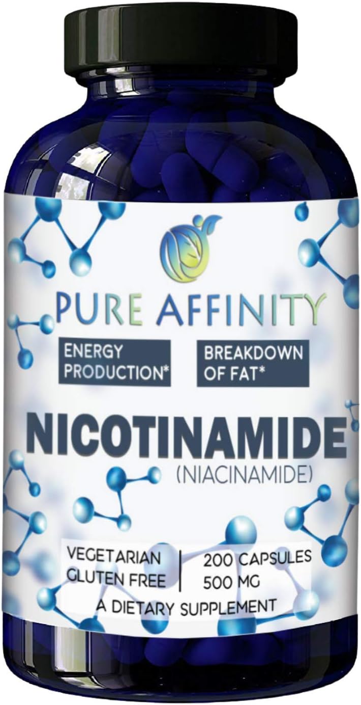 B3 Nicotinamida 500 mg – Niacina Sin Rubor, 100 Cápsulas