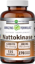 Amazing Formulas Nattokinasa 100 mg, 270 Cápsulas Vegetales - Enzima de 2000 FU