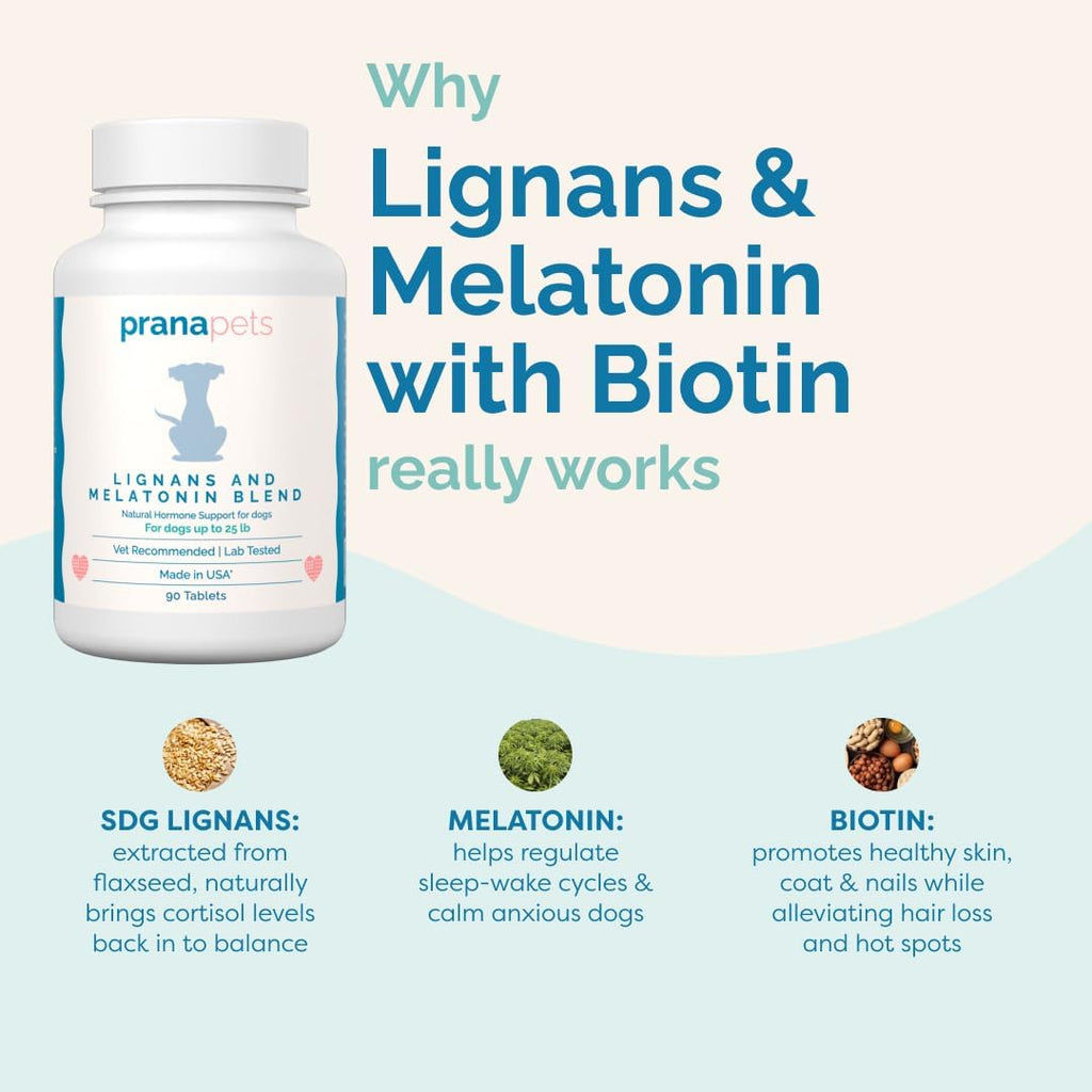 PranaPets Lignans & Melatonin con Biotina para Perros hasta 11 kg