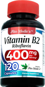 FITO MEDIC'S Lab | Vitamina B2 | 120 Cápsulas | 400 mg | Riboflavina de Alta Absorción