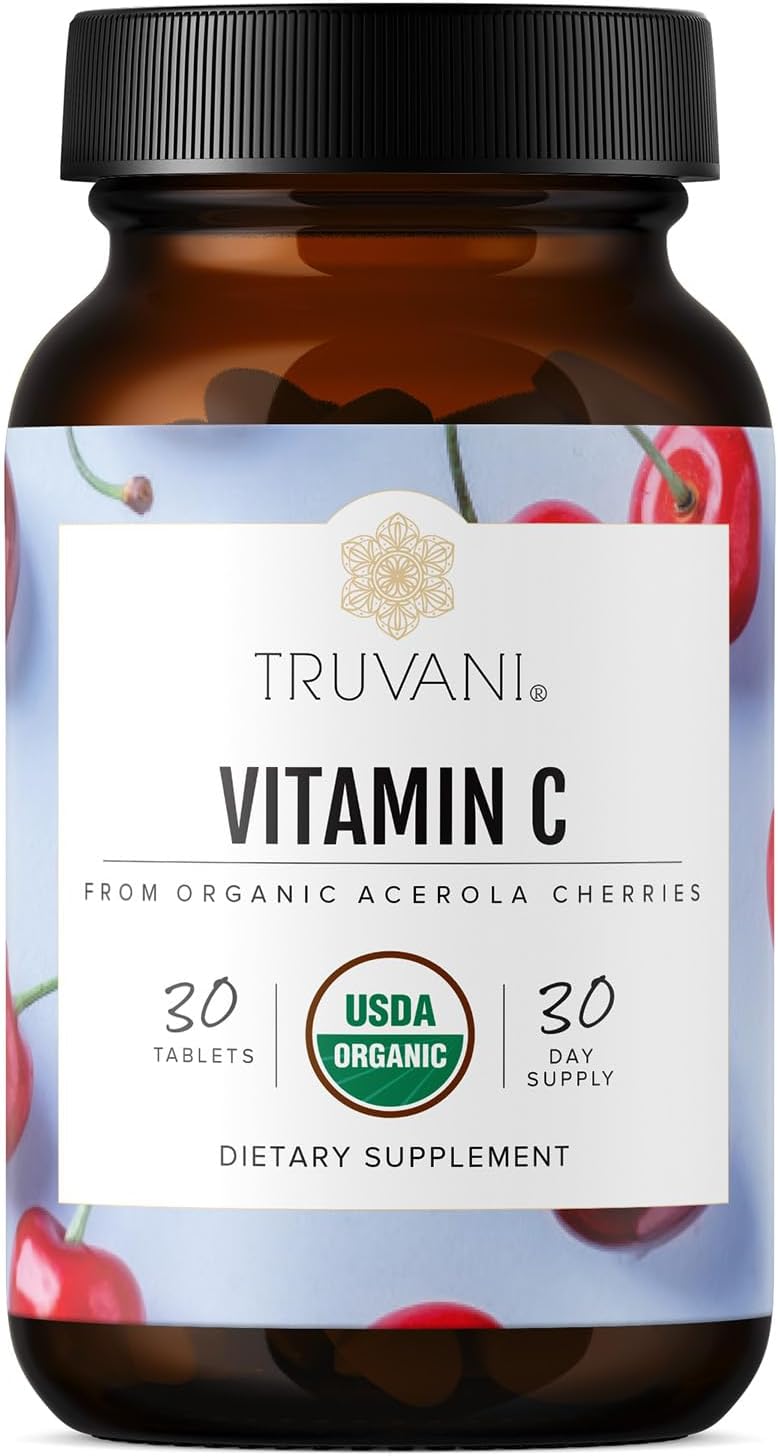 Truvani Vitamina C Orgánica | Alta Absorción | Suplemento Antioxidante | 30 Dosis